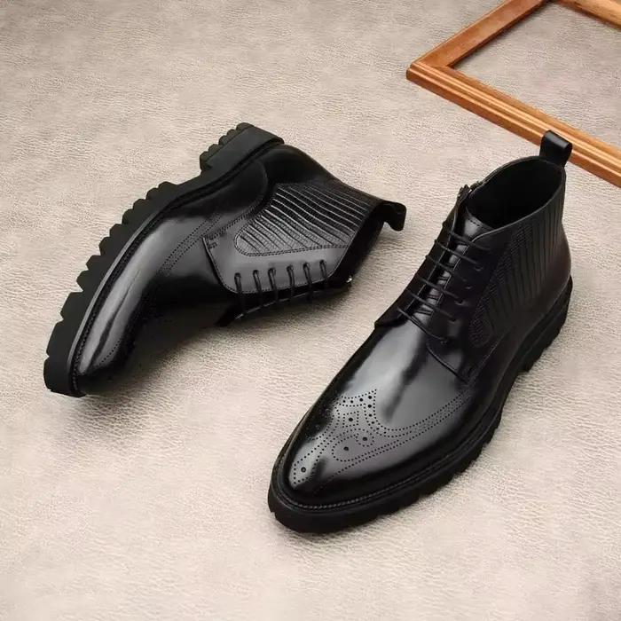 Bottines Chelsea, hauts, lacets, bottines pointues en peau de vache, pour le travail, style anglais