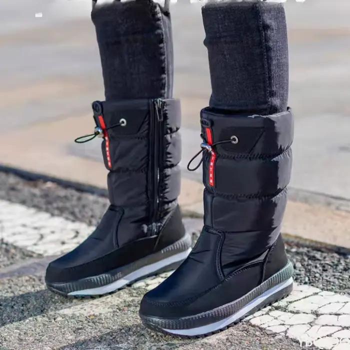2025 antidérapant imperméable plate-forme botte de neige décontracté femme blanc chaussures hiver épais femmes bottes de neige chaud en peluche mi-mollet bottes