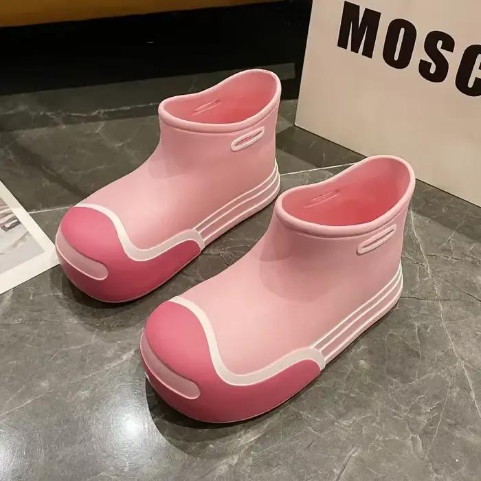 Nouvelles bottes de pluie Kawaii pour femmes, chaussures en EVA imperméables, bottes de pluie mignonnes pour enfants, confortables pour le jardin, le travail et les occasions spéciales