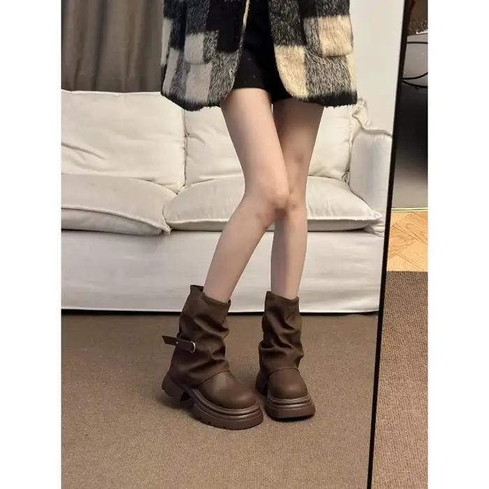 Bottes à semelle épaisse pour femmes