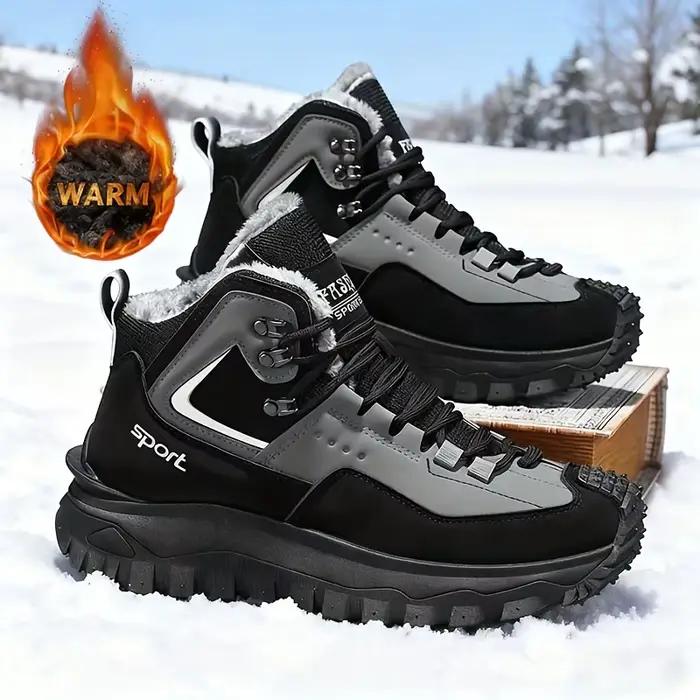 Bottes de neige chaudes doublées de polaire, douces et confortables, légères et chaudes, tendance et polyvalentes, confortables et décontractées, adaptées aux activités de plein air pour hommes en aut