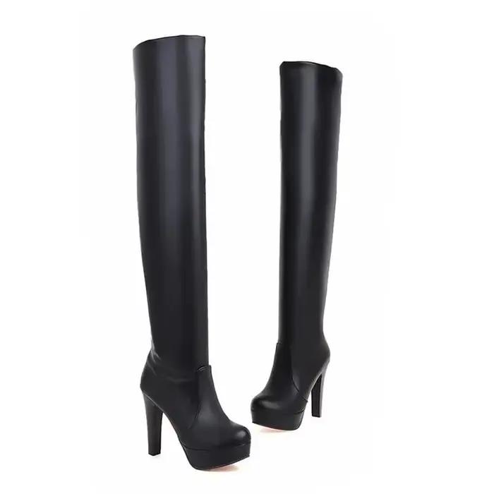 Bottes à talons hauts à tête ronde pour femmes