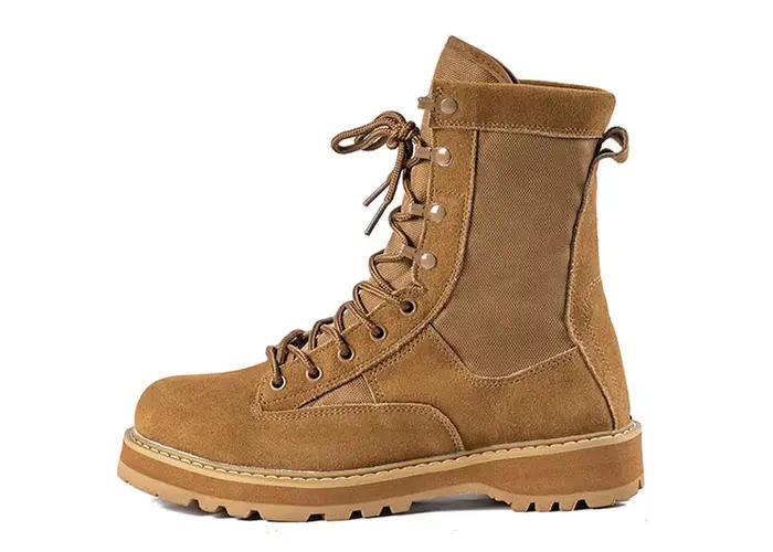 Bottes tactiques CQB.SWAT en daim de vache pour hommes, camouflées, à lacets, confortables et durables pour randonnée et travail en plein air