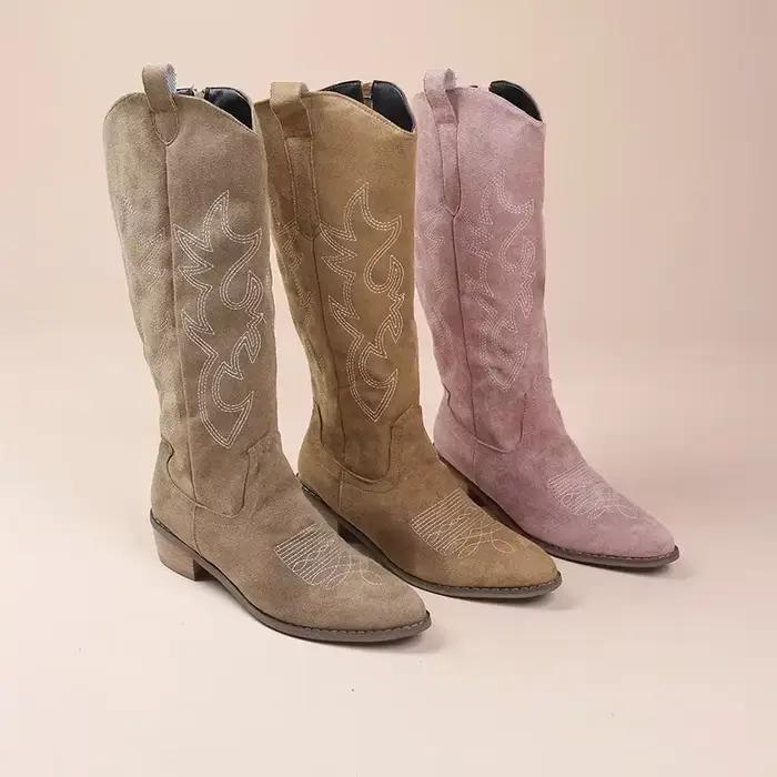 Bottes de cowboy western brodées pour femme
