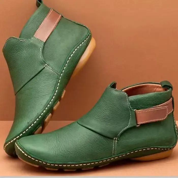 Bottines Mode Femmes Printemps Automne Chaussures Plates Imperméables Confortables Antidérapantes Occasions Spéciales