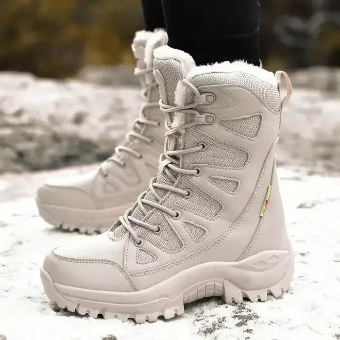 Bottes de moto mi-mollet super chaudes pour femmes