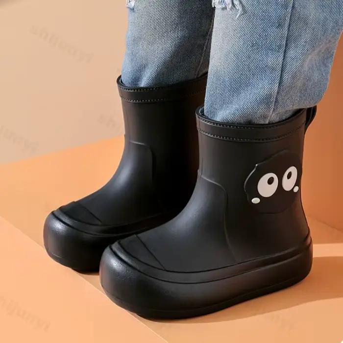 Enfants bottes de pluie 2025 mignon dessin animé garçons filles en plein air chaussures de pluie anti-dérapant imperméable chaussures enfants hiver en peluche bottes de pluie chaudes
