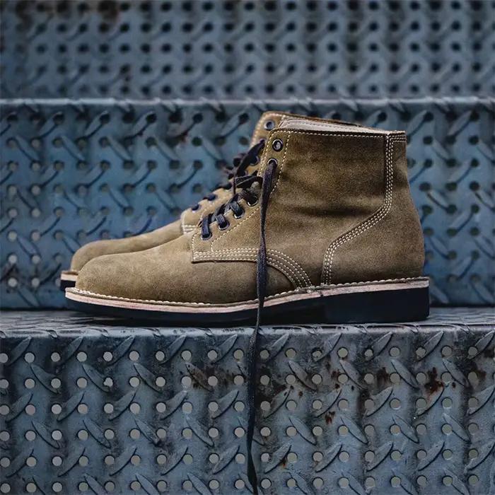 Maden Bottes de combat vintage M43 en daim fendu pour homme, bottes montantes du désert, bottes de travail à bout rond pour l'extérieur, chaussures d'automne et d'hiver