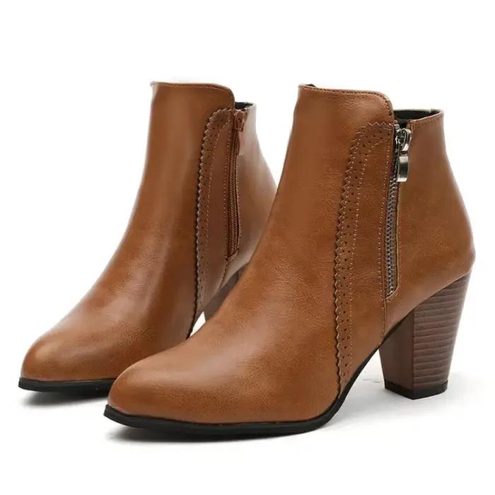 Bottes rétro élégantes pour femmes talons hauts antidérapantes confortables et décontractées pour hiver usages spéciaux occasions à offrir