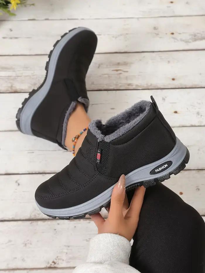 Bottes de neige chaudes pour femmes, doublées de polaire, plateforme de 4cm, imperméables, antidérapantes, pour l'extérieur, décontractées, pour la marche, bottines courtes