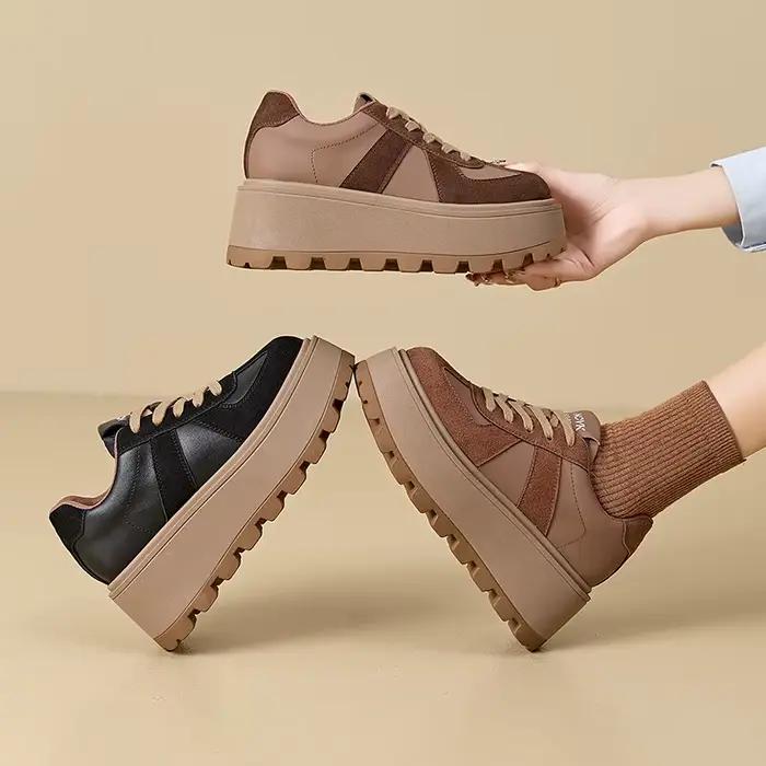 Fujin-Bottines en cuir véritable microcarence pour femme