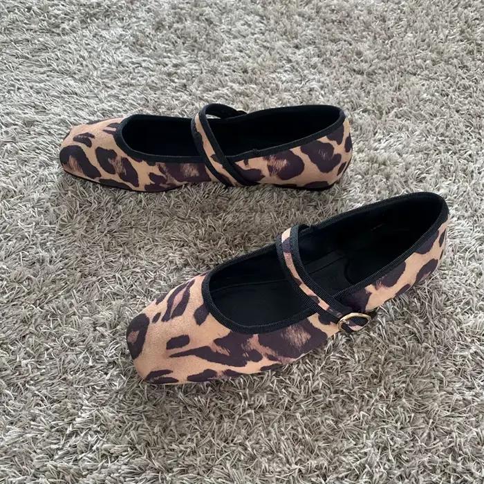 Chaussures décontractées femme imprimé léopard 2026 – Ballerines plates Mary Jane à enfiler pour l'été