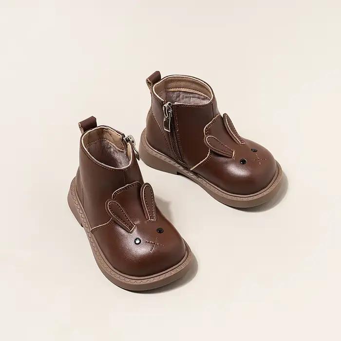Bottes lapin mignonnes pour filles, chaussures de rinçage pour enfants, chaussures pour garçons, tout match, nouvelle mode, marque, 2024