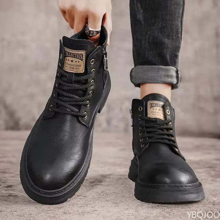 Nouvelles bottes courtes rétro confortables et élégantes pour homme – Chaussures montantes décontractées et polyvalentes pour l'automne