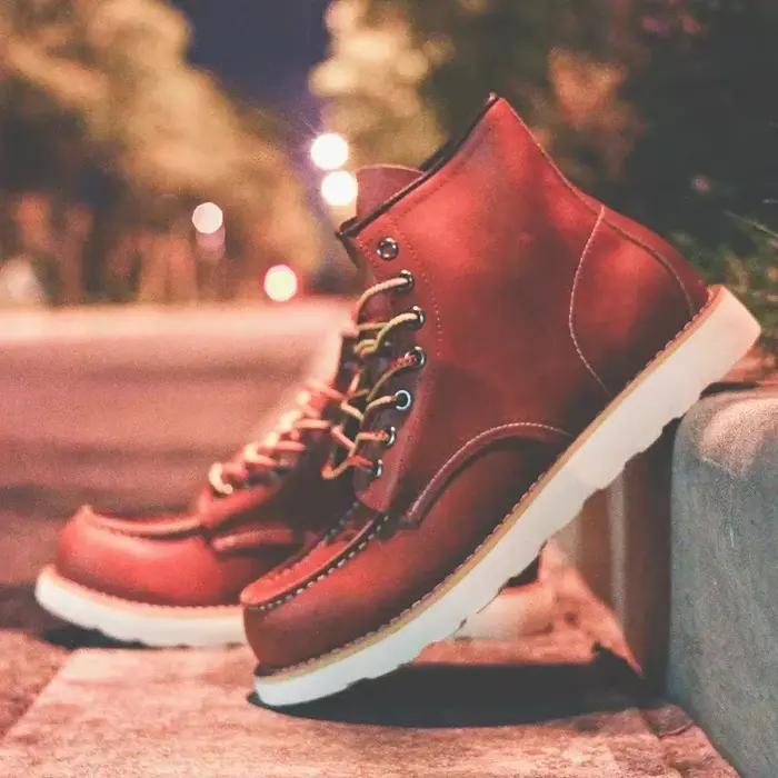 Bottes en cuir véritable pour hommes
