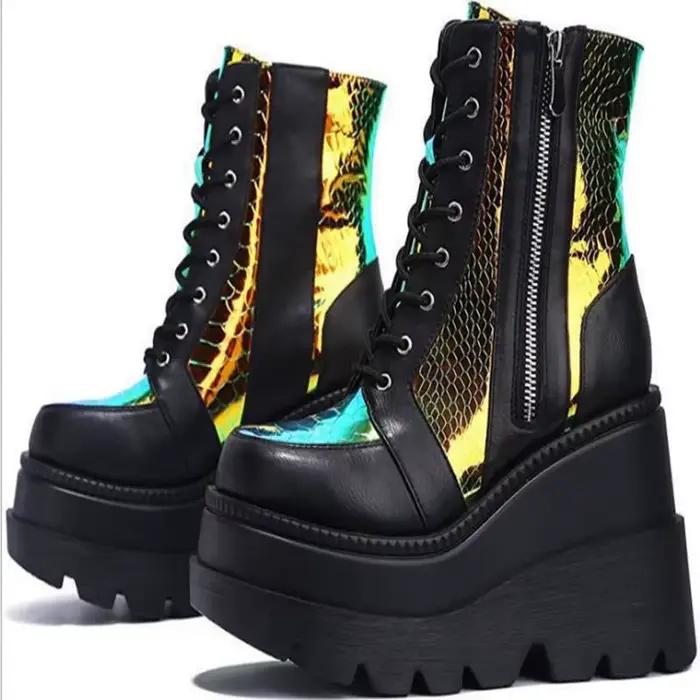 Mode semelle épaisse femme bottes 2025 automne nouvelles chaussures pour femmes respirantes confort anti-dérapant femmes bottines Zapatos De Mujer
