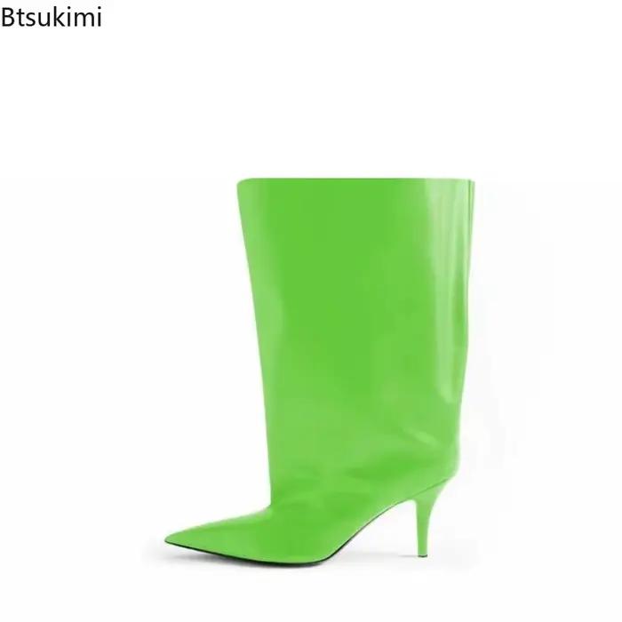 Bottes pour femmes automne-hiver 2026, style moderne à talons hauts et bout pointu, bottines à talon épais, pour banquets, tailles 35-44, grandes tailles