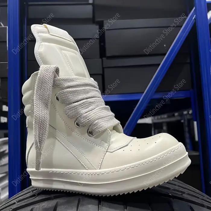 Chaussures Triangle inversé pour hommes et femmes, chaussures Jumbo en cuir véritable, bottes hautes à lacets, baskets de rue originales Vintage RO
