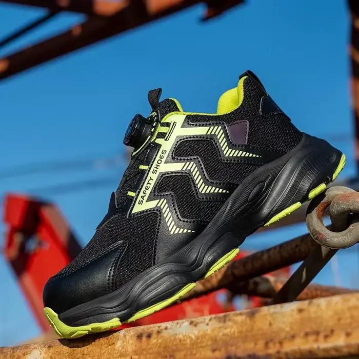 Bottes de travail industrielles robustes bout renforcé en plastique chaussures de travail légères confortables pour hommes occassions professionnelles