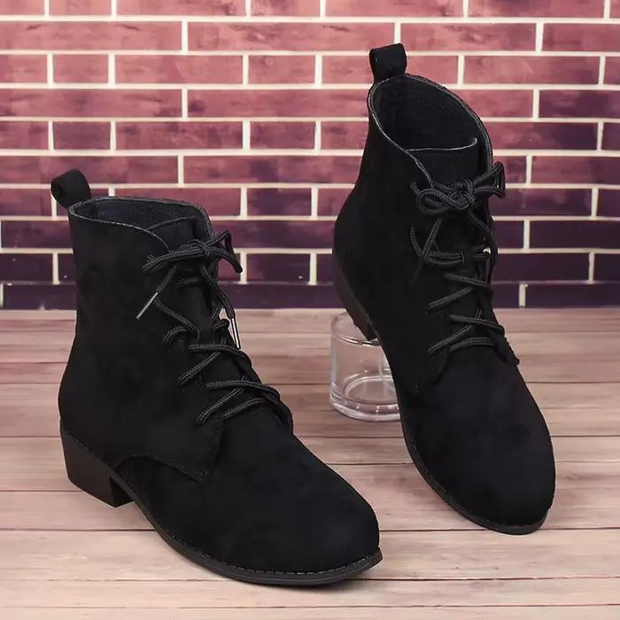 Femmes mode noir à lacets bottines printemps automne confortable bas bloc talon bottes courtes femme grande taille Botas Mujer 2025