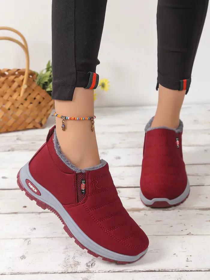 Bottes de neige chaudes pour femmes, doublées de polaire, plateforme de 4cm, imperméables, antidérapantes, pour l'extérieur, décontractées, pour la marche, bottines courtes