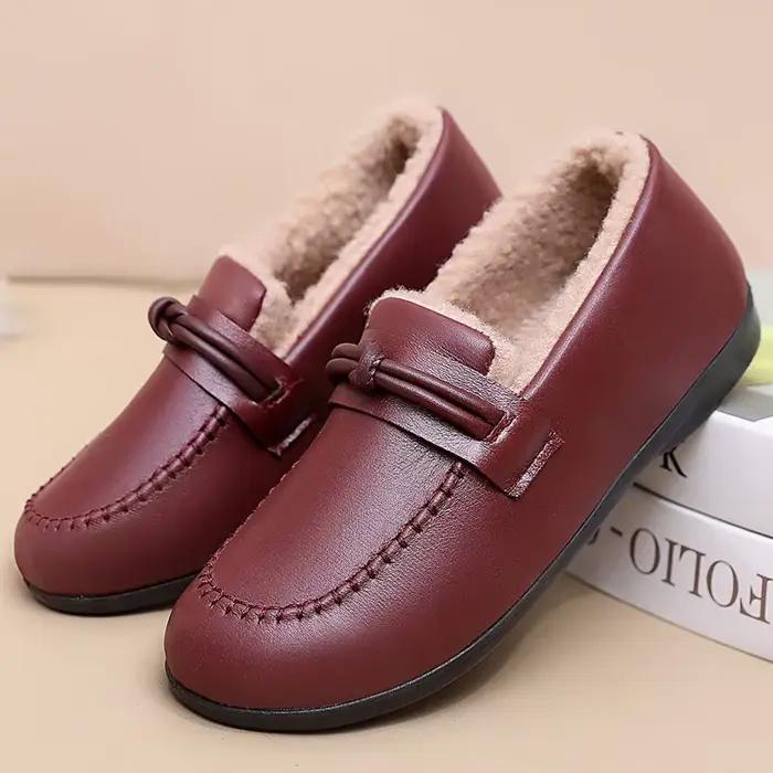 Chaussures d'hiver en coton pour femmes, bottes antidérapantes et imperméables, chaussures en coton à une seule pédale, chaussures en coton décontractées à la mode, populaires