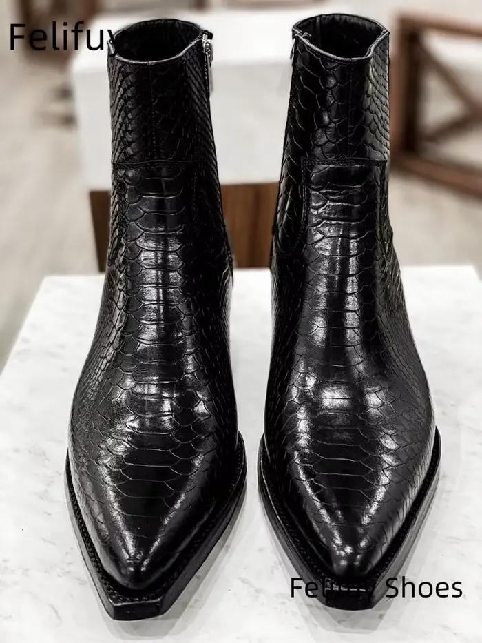 StephanBoots-Bottines pointues en cuir véritable pour hommes, Sangle de construction, Rinse, Serpentine, Cirhide, High Top, Parker