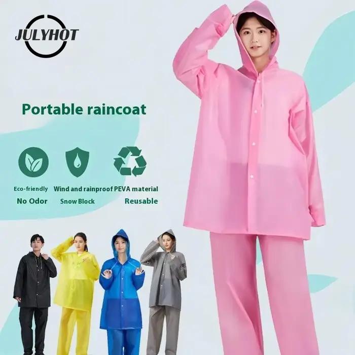 Veste imperméable JULYHOT en EVA pour homme et femme, résistante à la pluie, adaptable à la randonnée, à la pêche et aux sorties en ville