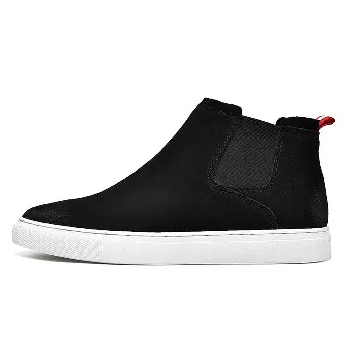Hiver hommes cheville plat mode vache daim Chelsea Bottes