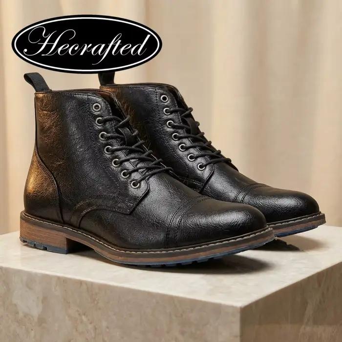 Bottes décontractées pour hommes, marque 2026, confortables et tendance, en cuir