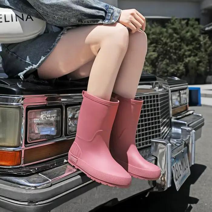 Bottes de pluie courtes roses pour femmes