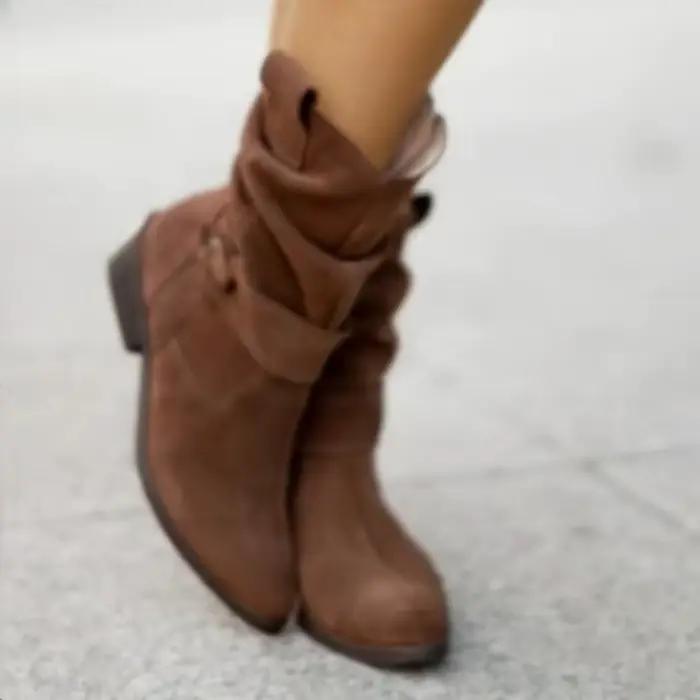 Bottes en daim à plateforme souple pour femmes