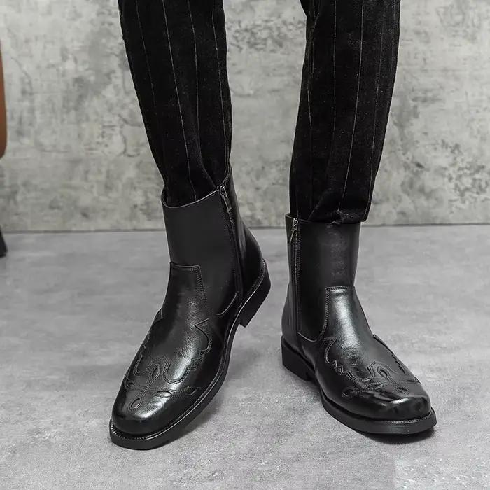 StephanBoots-Bottes de cowboy en cuir véritable pour hommes