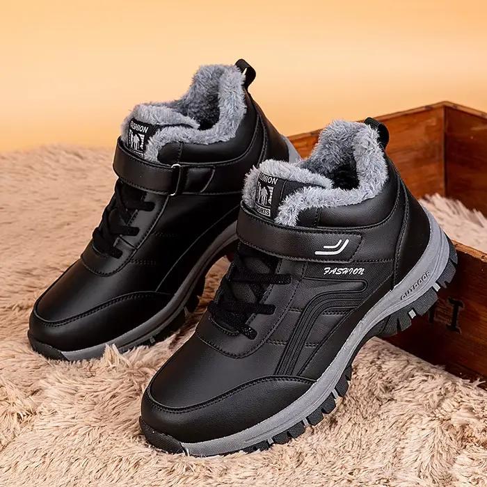ELUVA hommes bottes de travail imperméables hiver thermique anti-dérapant chaussures chaudes en plein air randonnée