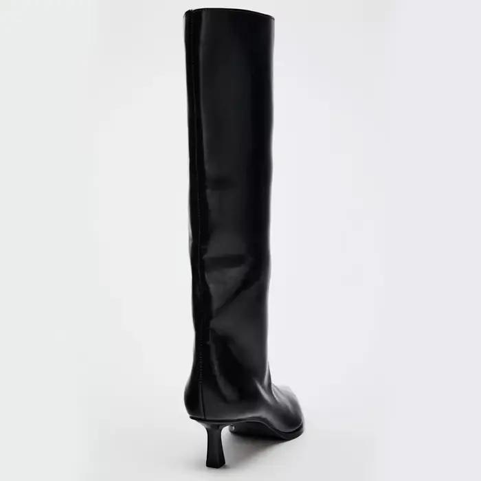 Bla botte large Tube bout pointu talon haut
