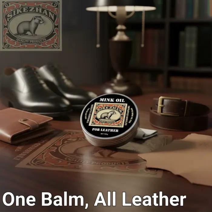 Baume revitalisant pour cuir à l'huile de vison pour tous les produits en cuir – Crème de soin naturelle sans odeur pour chaussures, bottes, sacs, canapé