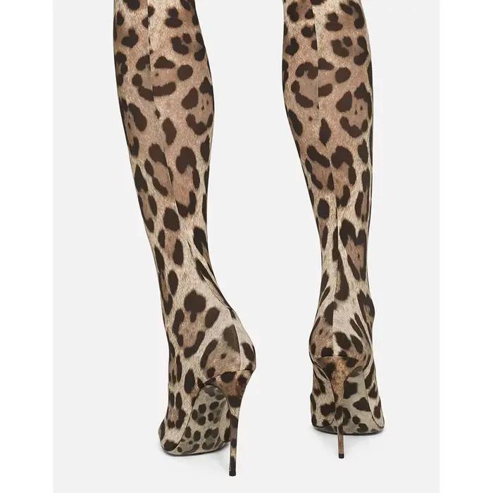 Bottes au dessus du genou Sexy imprimé léopard pour femmes