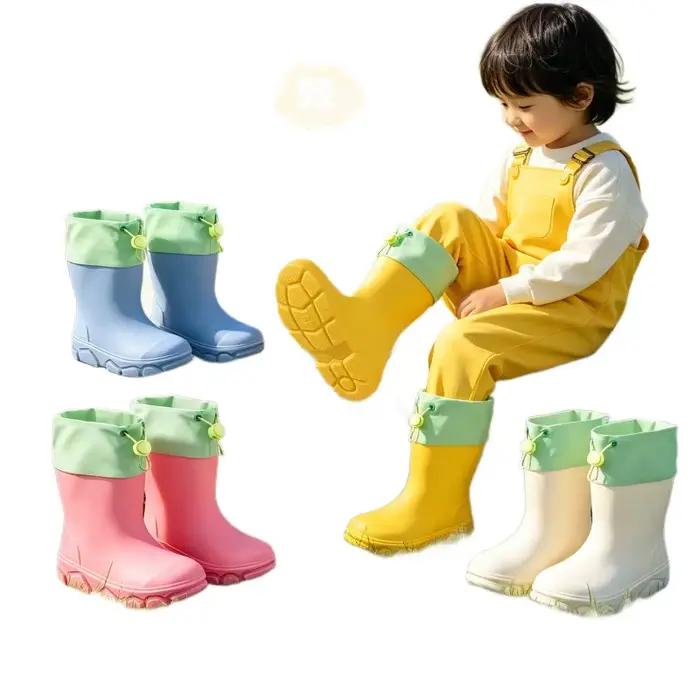 Bottes de Pluie pour Enfants 2026, Garçon et Fille, Couleur Unie, Imperméables, Confortables, Antidérapantes, Durables, Chaussures d'Eau pour Enfants, Idéales pour l'Extérieur