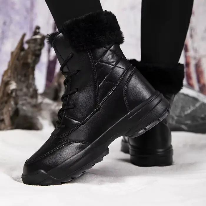 【Bottes mi-mollet pour femmes】Bottes de neige d'hiver pour femmes, bottes d'extérieur confortables, bottes mi-mollet chaudes doublées de polaire, adaptées aux activités intérieures et extérieures en h