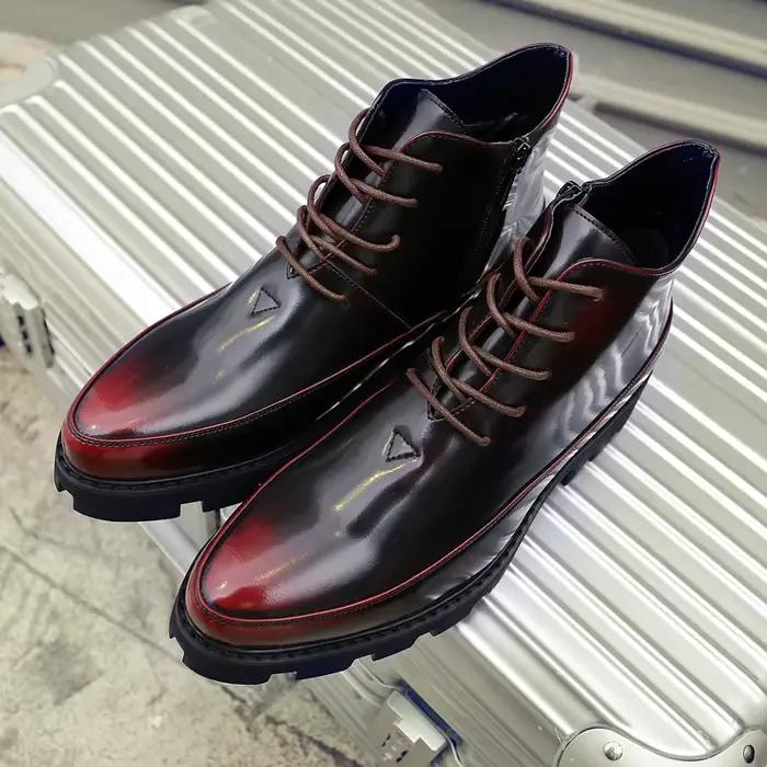 Bottes de neige d'hiver en cuir pour hommes