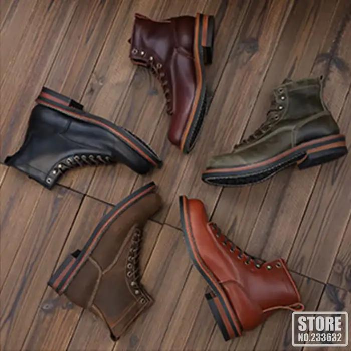 Nouvel arrivage! Bottines de moto Vintage décontractées pour hommes