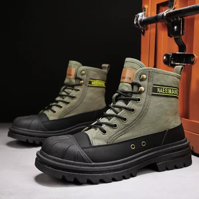 Bottes en toile à tige haute pour hommes