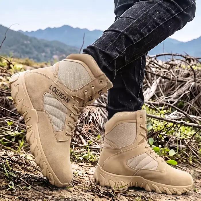 LOEIKAN – bottes tactiques militaires pour hommes, chaussures hautes antidérapantes absorbant les chocs, pour la chasse, le trekking, le travail quotidien en plein air