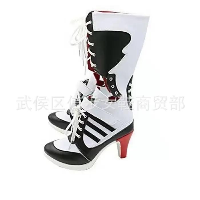Botte de créateur personnalisée pour femmes, nouveauté d'automne, botte simple ajourée à lacets, bottes au genou noires et blanches, Large 45, botte simple moyenne