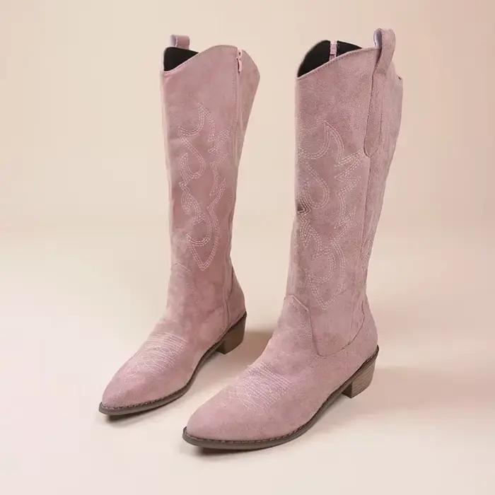 Bottes de cowboy occidentales brodées pour femmes