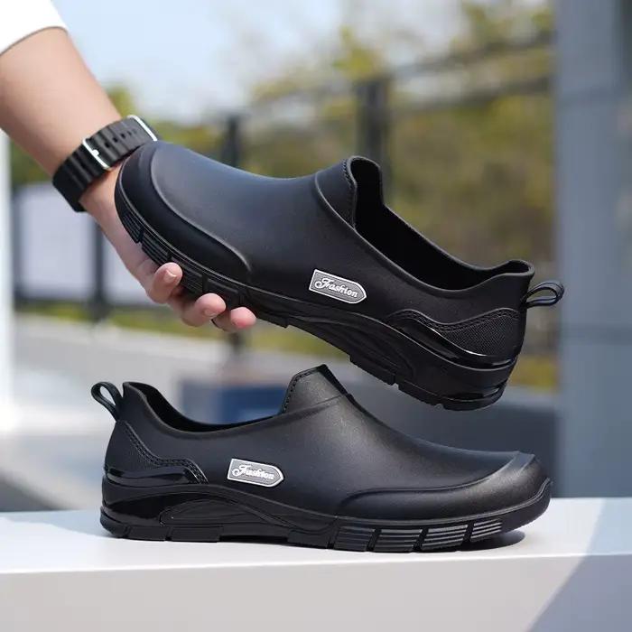 Bottes de travail basses pour hommes, tendance printemps-automne, chaussures de cuisine antidérapantes, imperméables, anti-odeurs, bottes de pluie en PVC