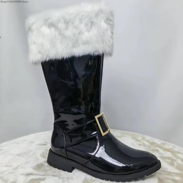 Bottes en cuir rétro Renaissance pour hommes, chaussures de cosplay pour noël, Halloween, fête masquée, accessoires de costume de scène