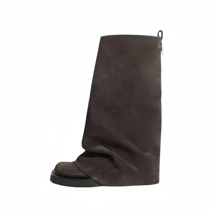 Bottes élégantes à la mode pour femmes, bout carré, semelle plate, doublure chaude, styles de créateurs pour usage quotidien en ville