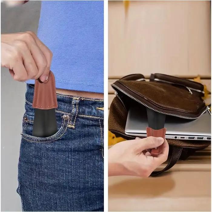 1 chausse-pied en acier inoxydable avec poignée en cuir