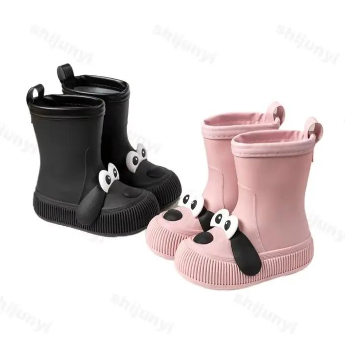 Bottes de pluie pour enfants, bottes de chien de dessin animé mignon, imperméables, à fond souple, pour garçons et filles, toutes saisons, chaussures de pluie d'extérieur à la mode
